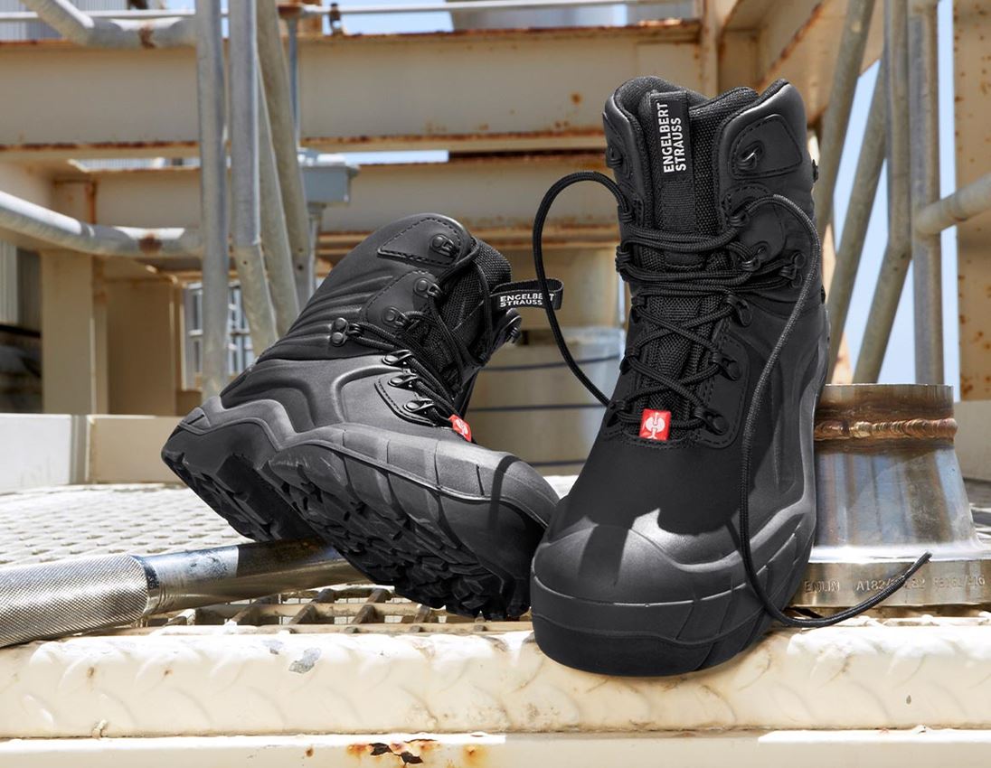 Strechári / Tesári / Pokrývač obuv: e.s. S3 Bezpečnostná obuv Apodis mid + čierna