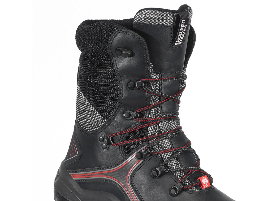 S3: e.s. S3 vysoká bezpečnostná obuv Pollux + čierna/červená 2