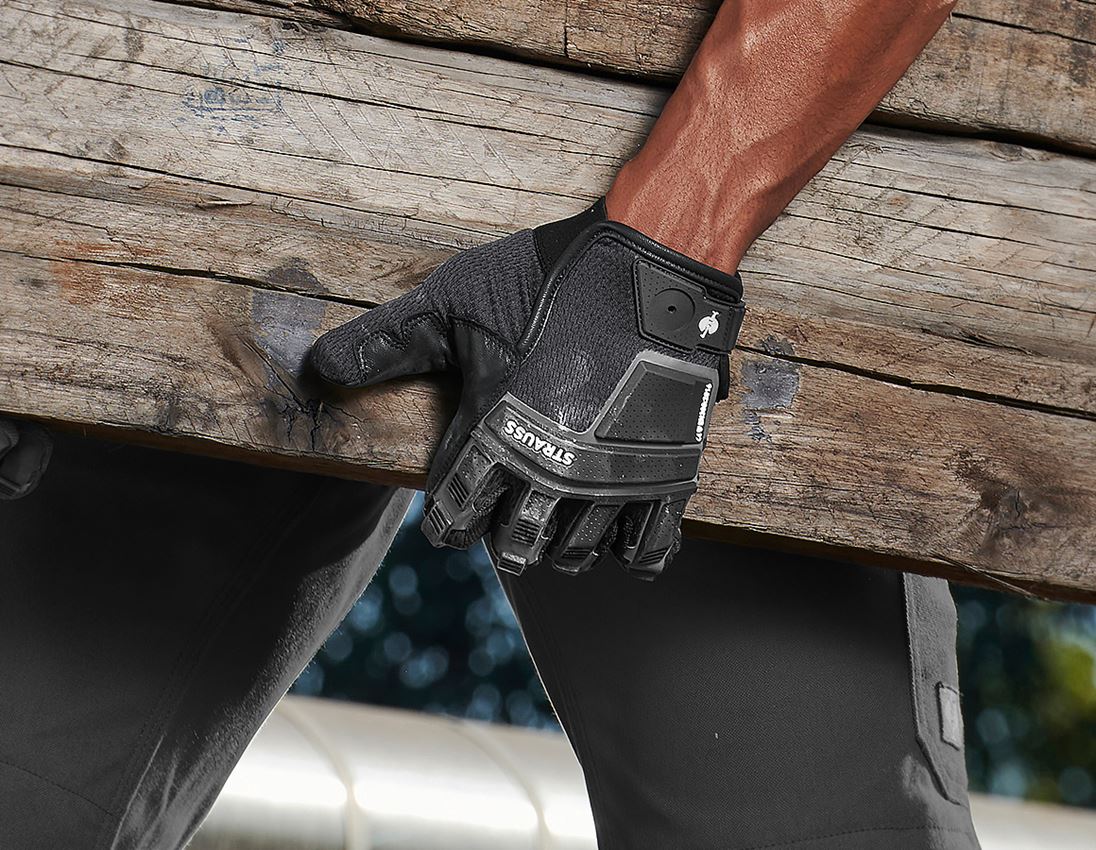 Ochranné pomôcky: e.s. Montážne rukavice Protect + čierna