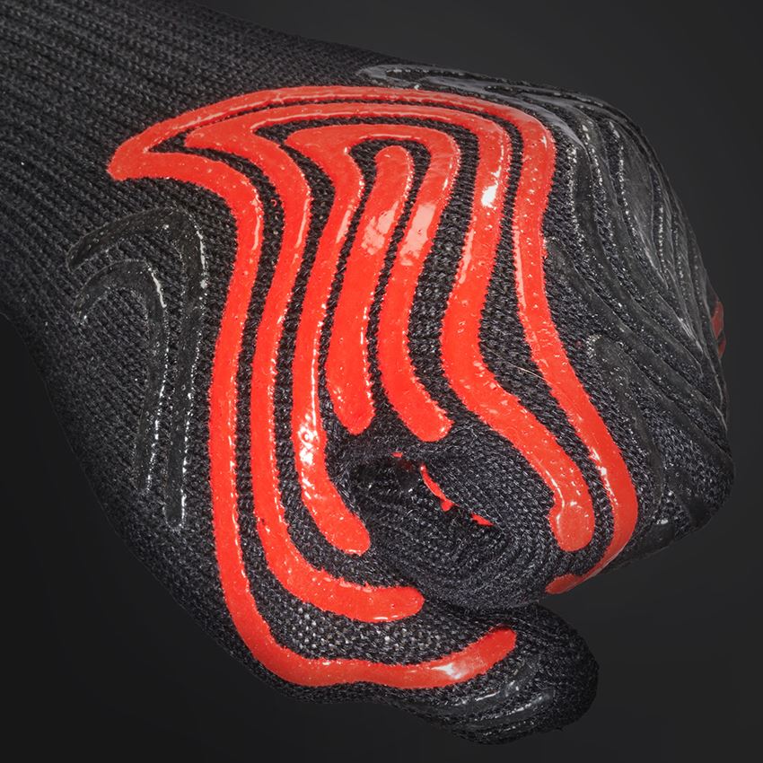 Textil: Rukavice odolné voči teplu e.s. Heat Expert + čierna/červená 2