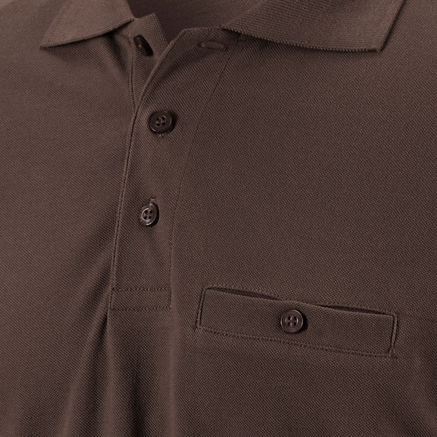 Tričká, pulóvre a košele: Polo tričko s dlhým rukávom e.s. cotton pocket + gaštanová 2