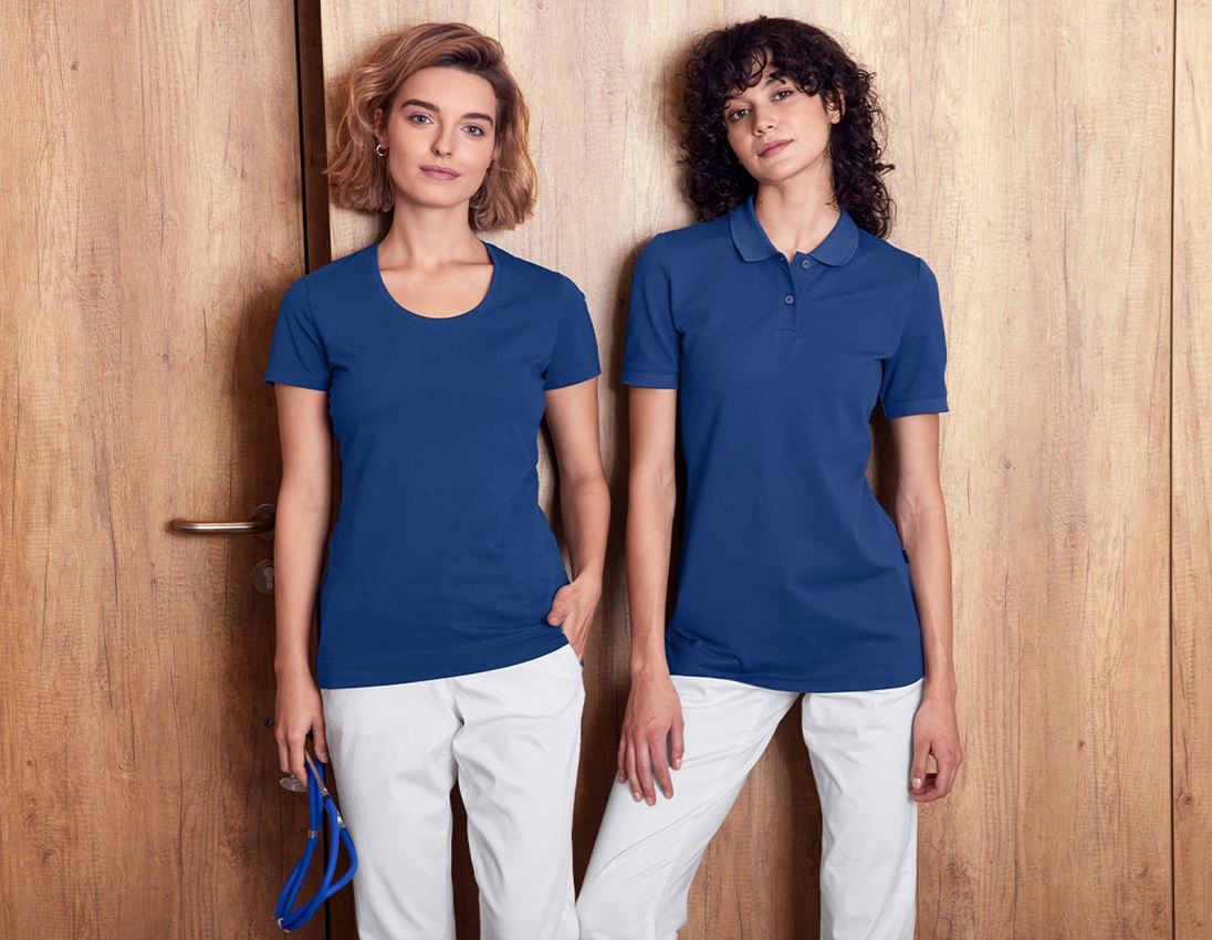 Tričká, pulóvre a košele: Piqué tričko e.s. cotton stretch, dámske + alkalická modrá