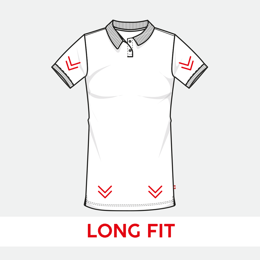 Tričká, pulóvre a košele: Piqué tričko e.s. cotton stretch,dámske, long fit + biela 2