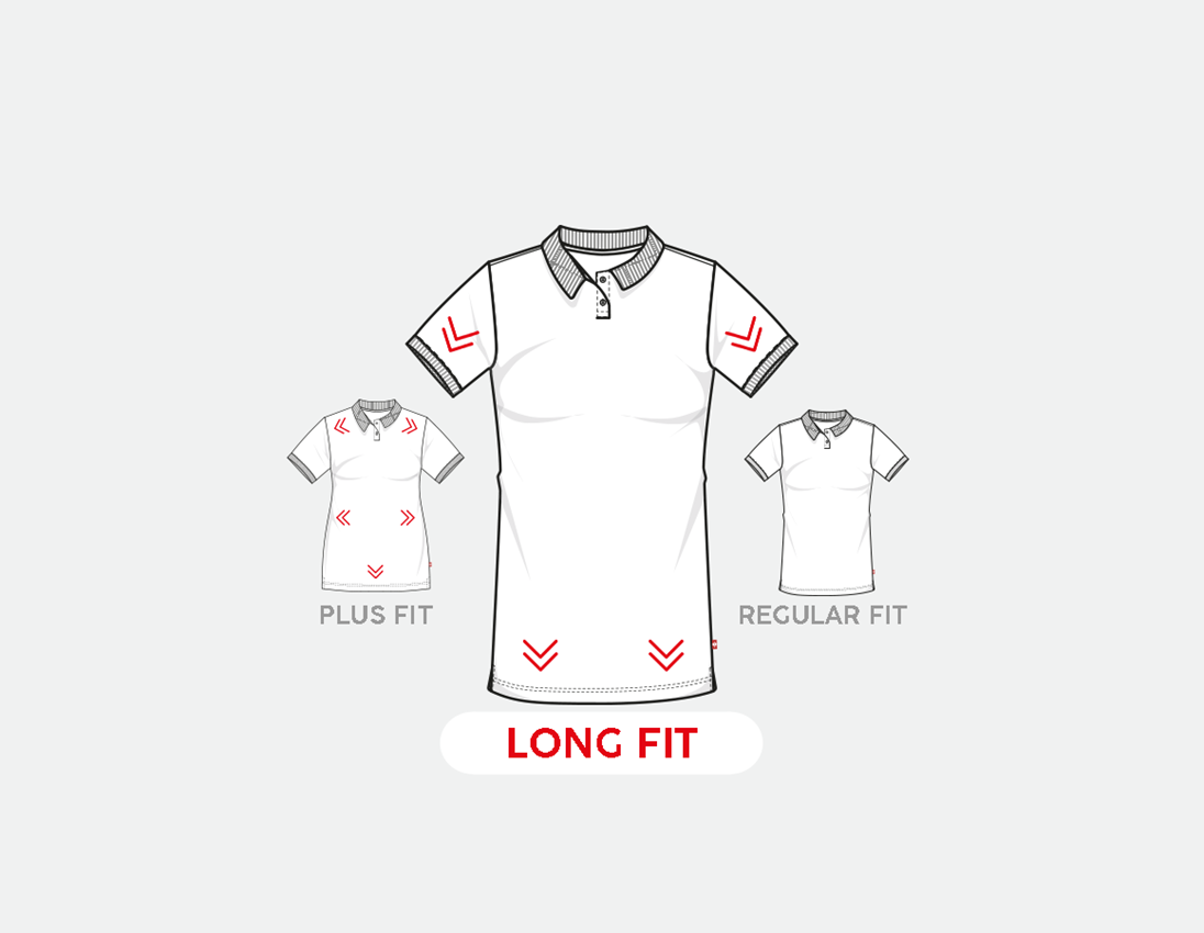 Témy: Piqué tričko e.s. cotton stretch,dámske, long fit + biela 1