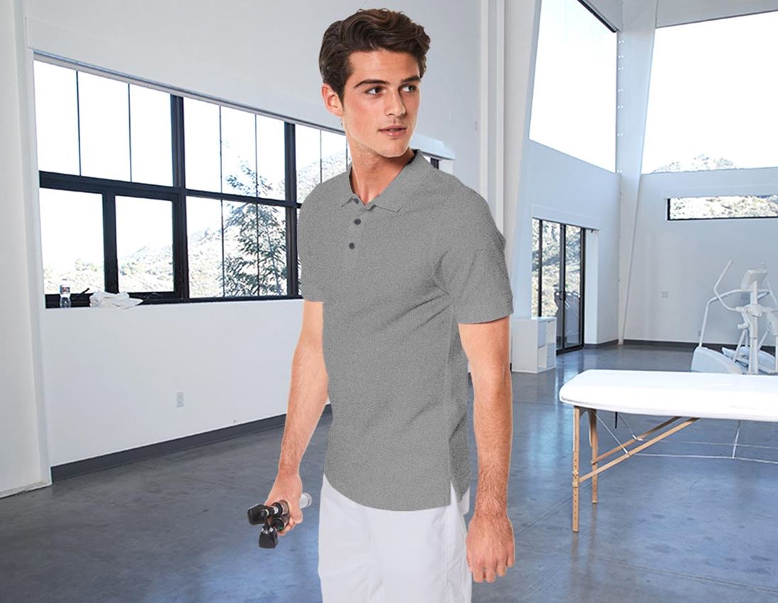 Témy: Piqué tričko e.s. cotton stretch, slim fit + sivá melírovaná