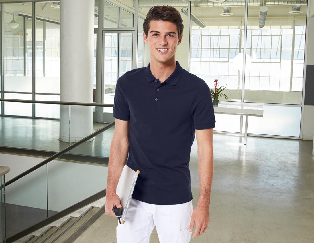 Tričká, pulóvre a košele: Piqué tričko e.s. cotton stretch, slim fit + tmavomodrá