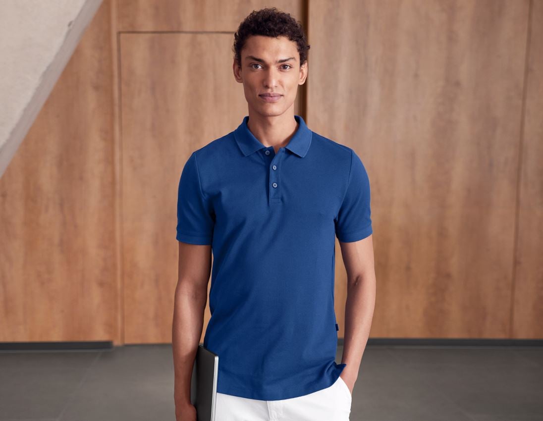 Tričká, pulóvre a košele: Piqué tričko e.s. cotton stretch + alkalická modrá