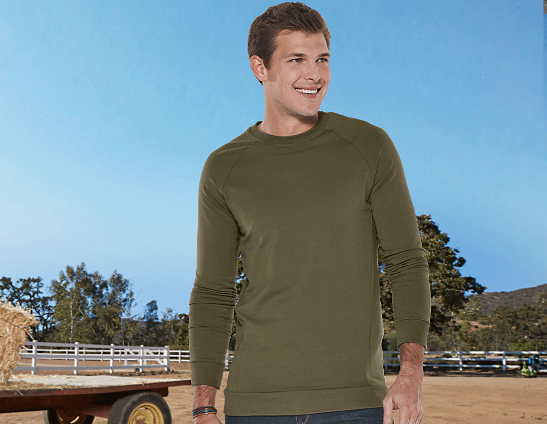 Tričká, pulóvre a košele: Mikina e.s. cotton stretch long fit + bahenná zelená