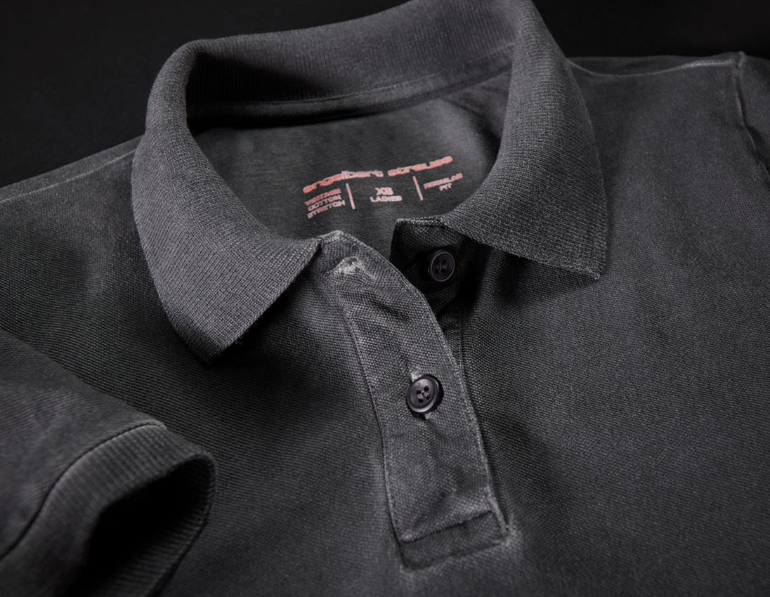 Tričká, pulóvre a košele: Polo tričko e.s. vintage cotton stretch, dámske + oxidová čierna vintage 2