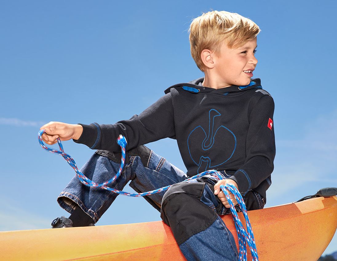 Tričká, pulóvre a košele: Mikina s kapucňou e.s.motion 2020, detská + grafitová/enciánová modrá