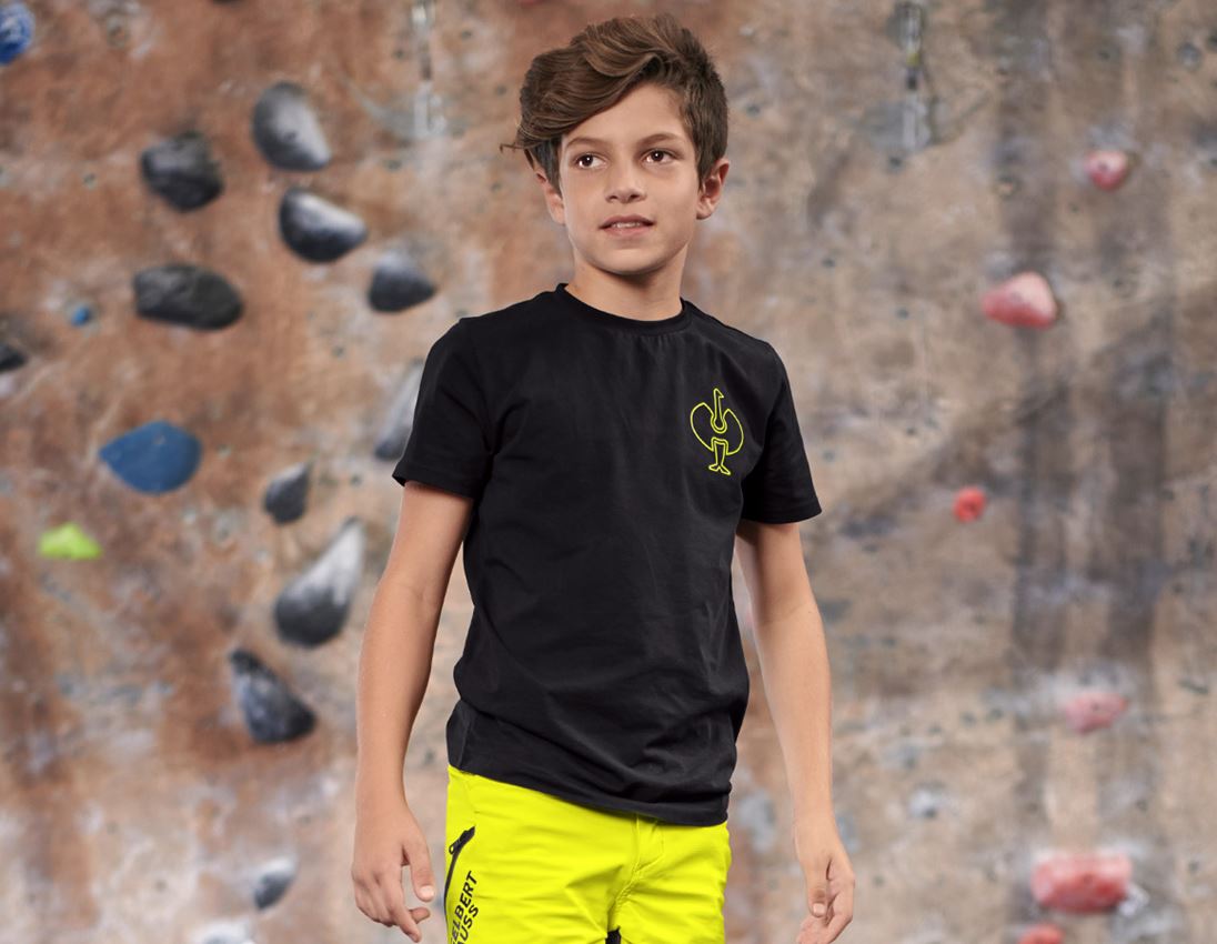 Tričká, pulóvre a košele: Tričko e.s.trail, detské + čierna/acidová žltá