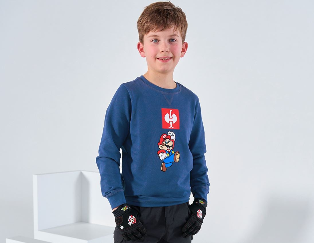 Tričká, pulóvre a košele: Super Mario mikina, detská + alkalická modrá