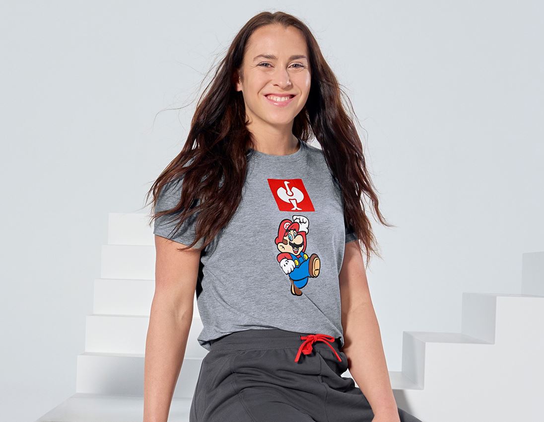 Tričká, pulóvre a košele: Super Mario Tričko, dámske + sivá melírovaná