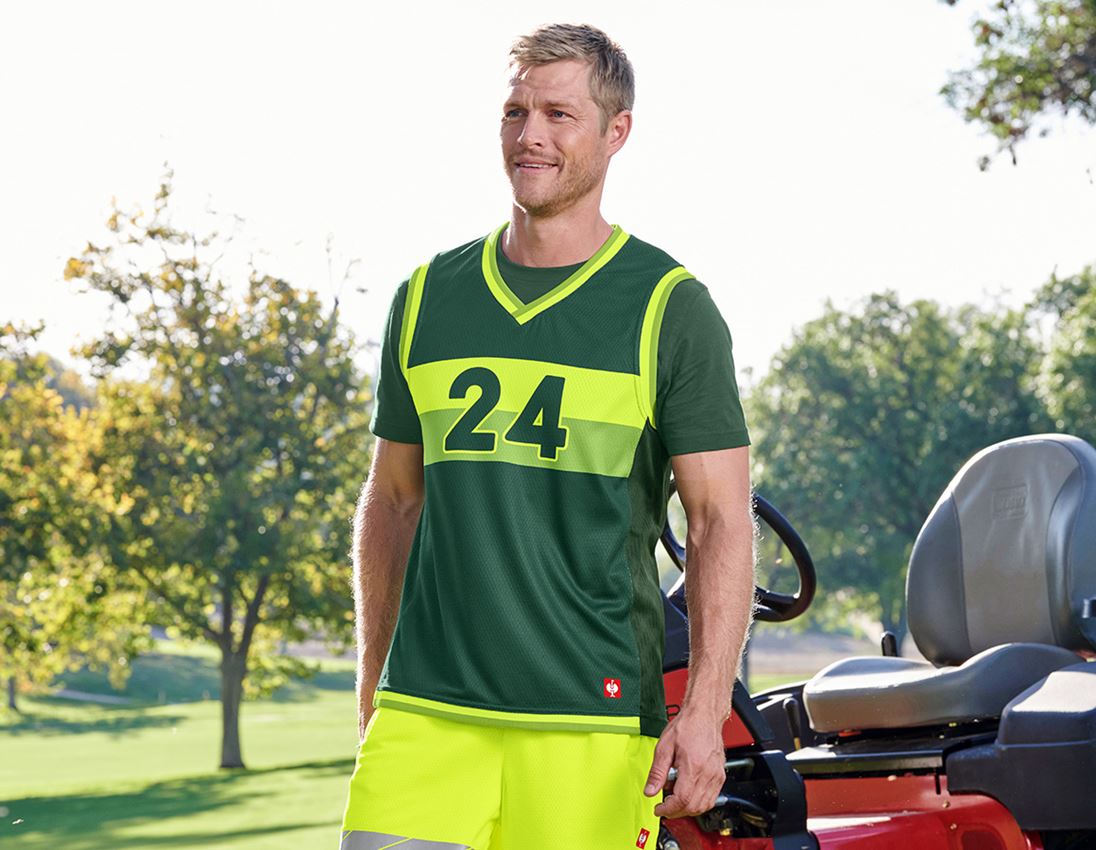 Tričká, pulóvre a košele: Funkčné tank tričko e.s.ambition + zelená/výstražná žltá