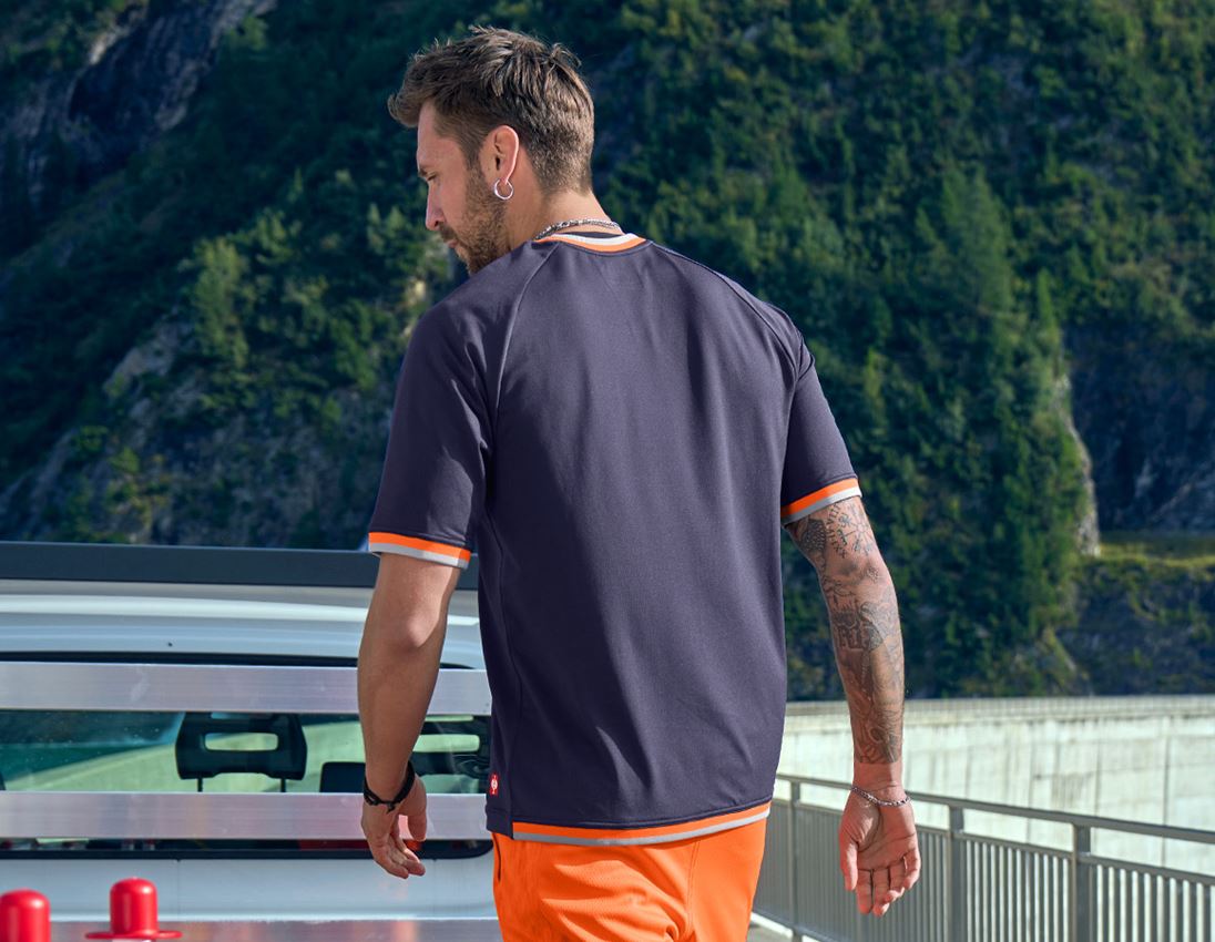 Tričká, pulóvre a košele: Funkčné tričko e.s.ambition + tmavomodrá/výstražná oranžová 4