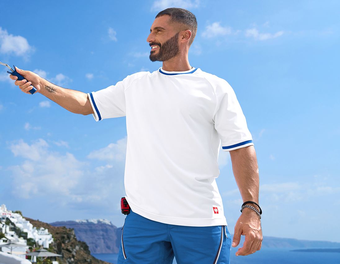 Tričká, pulóvre a košele: Funkčné tričko e.s.ambition + biela/enciánová modrá