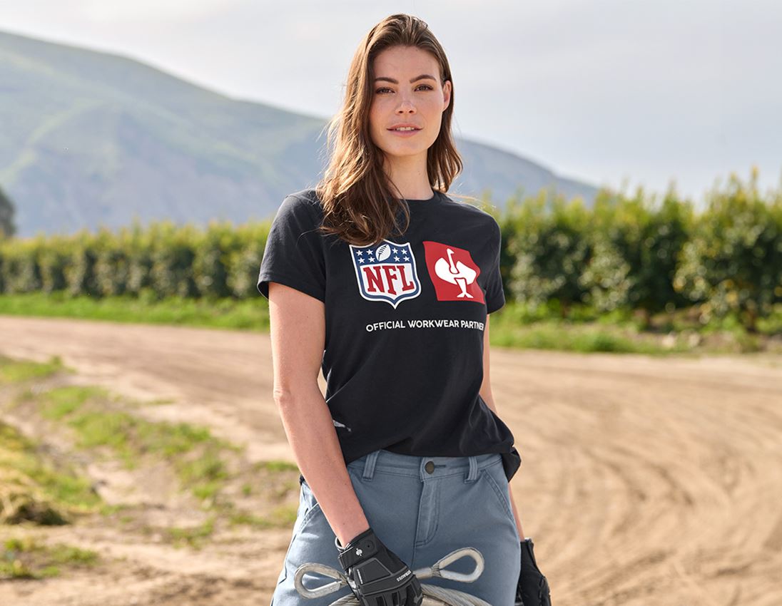 Spolupráce: NFL T-Shirt cotton, ladies + čierna