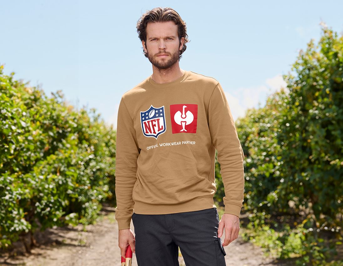 Spolupráce: NFL Sweatshirt cotton + mandľovo hnedá