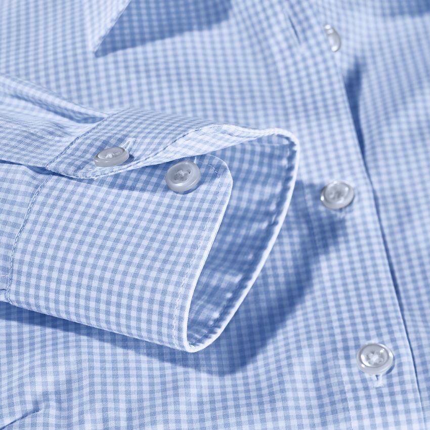 Tričká, pulóvre a košele: Obchodná blúza e.s. cotton stretch,dámsky reg. fit + mrazivá modrá károvaná 2