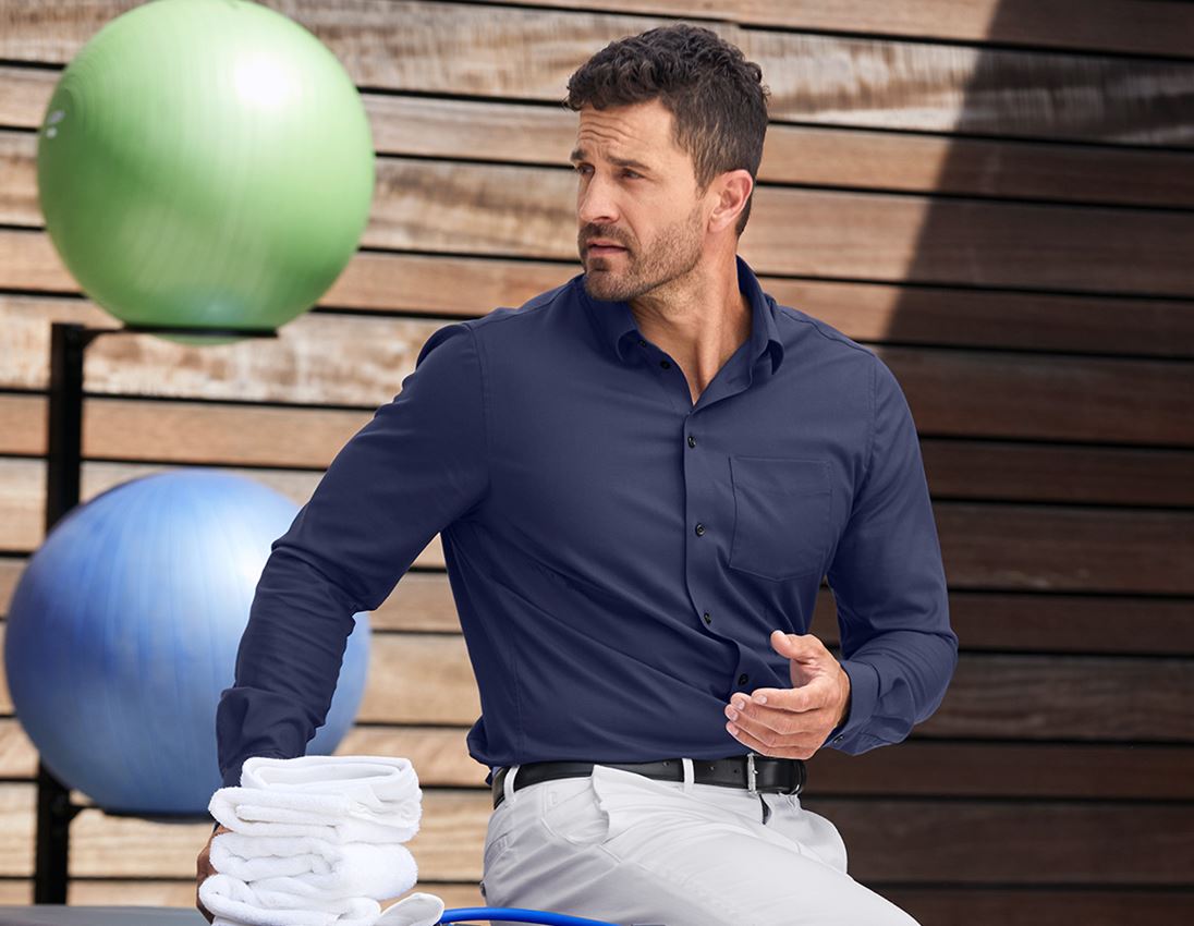 Tričká, pulóvre a košele: Obchodná košeľa e.s. cotton stretch, comfort fit + tmavomodrá 1
