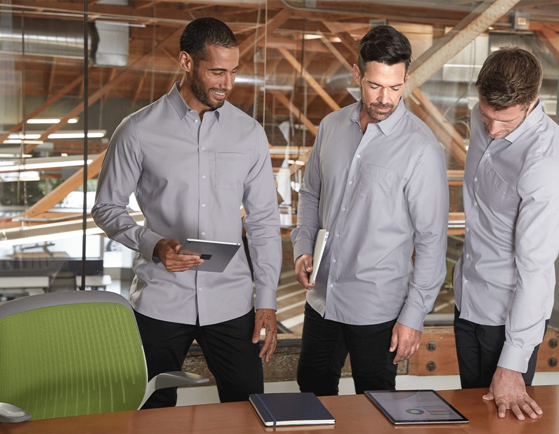Tričká, pulóvre a košele: Obchodná košeľa e.s. cotton stretch, comfort fit + hmlová sivá 2