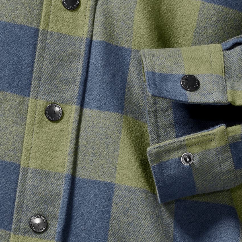 Tričká, pulóvre a košele: Károvaná košeľa e.s.iconic + horská zelená/oxidová modrá 2