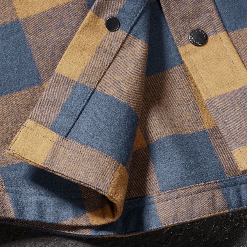 Tričká, pulóvre a košele: Károvaná košeľa e.s.iconic + mandľovo hnedá/oxidová modrá 2