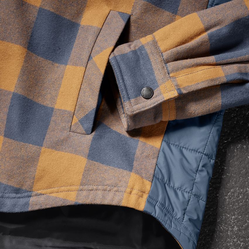 Tričká, pulóvre a košele: Károvaná košeľa Allseason e.s.iconic + mandľovo hnedá/oxidová modrá 2