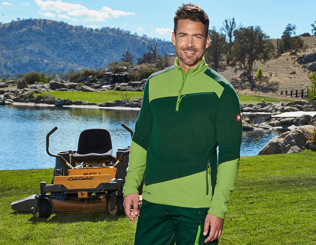 Tričká, pulóvre a košele: Flísový sveter e.s.motion 2020 + zelená/morská zelená
