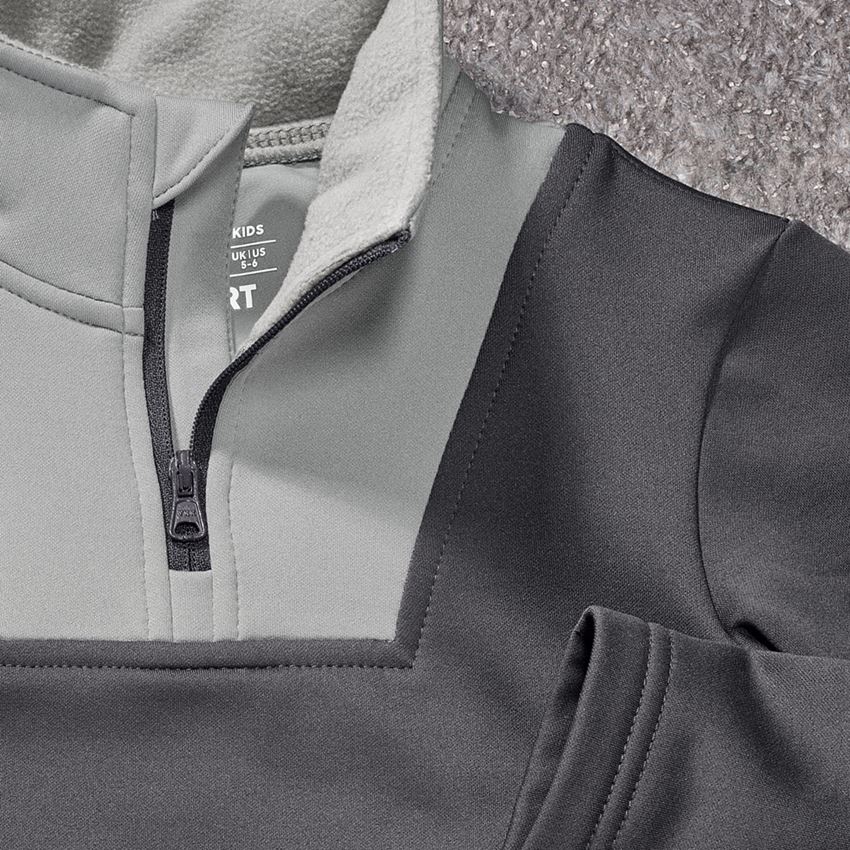 Tričká, pulóvre a košele: Termo strečový funkčný sveter e.s.concrete, detský + antracitová/perlová sivá 2