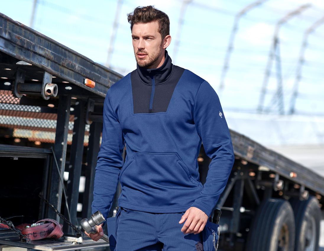 Tričká, pulóvre a košele: Funkčný sveter e.s. termo stretch e.s.concrete + alkalická modrá/tmavomodrá