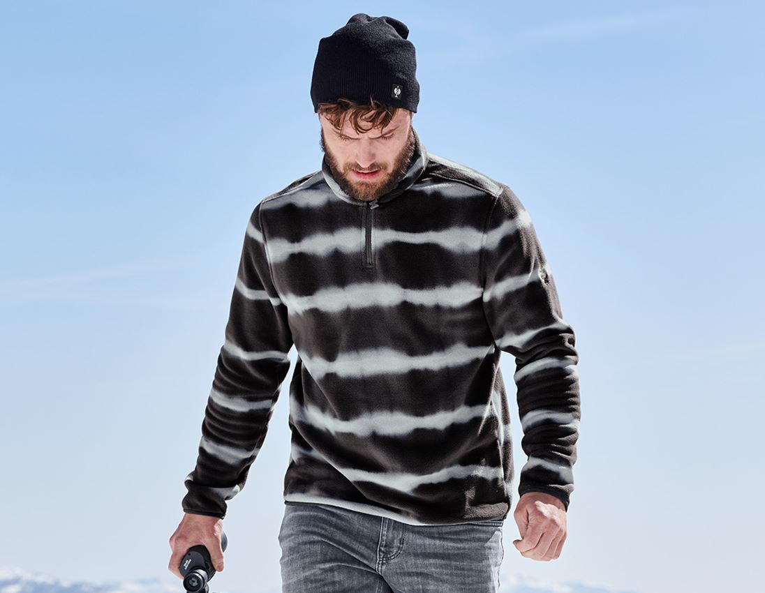 Tričká, pulóvre a košele: Flísový sveter tie-dye e.s.motion ten + oxidová čierna/magnetická sivá
