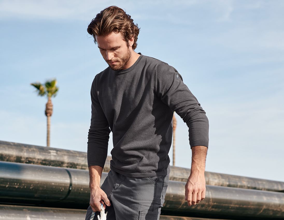 Tričká, pulóvre a košele: Úpletový sveter e.s.iconic + karbónová sivá 2