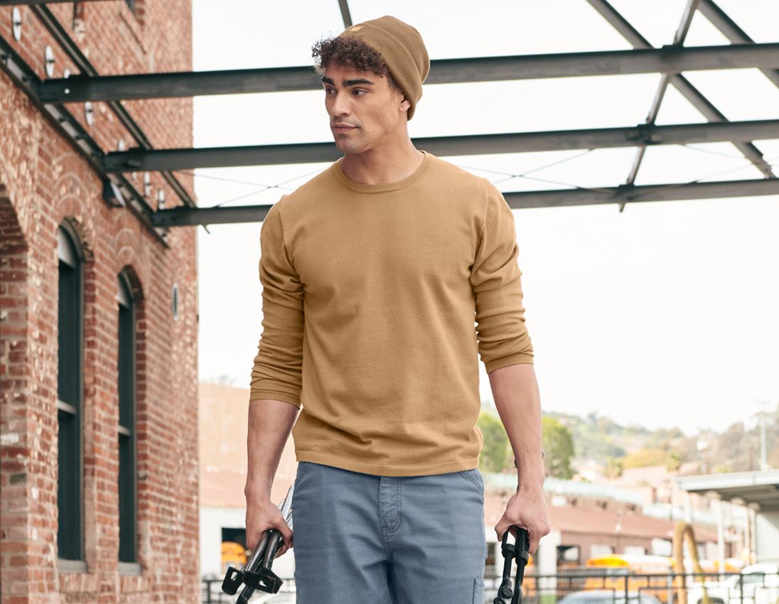 Tričká, pulóvre a košele: Úpletový sveter e.s.iconic + mandľovo hnedá 4