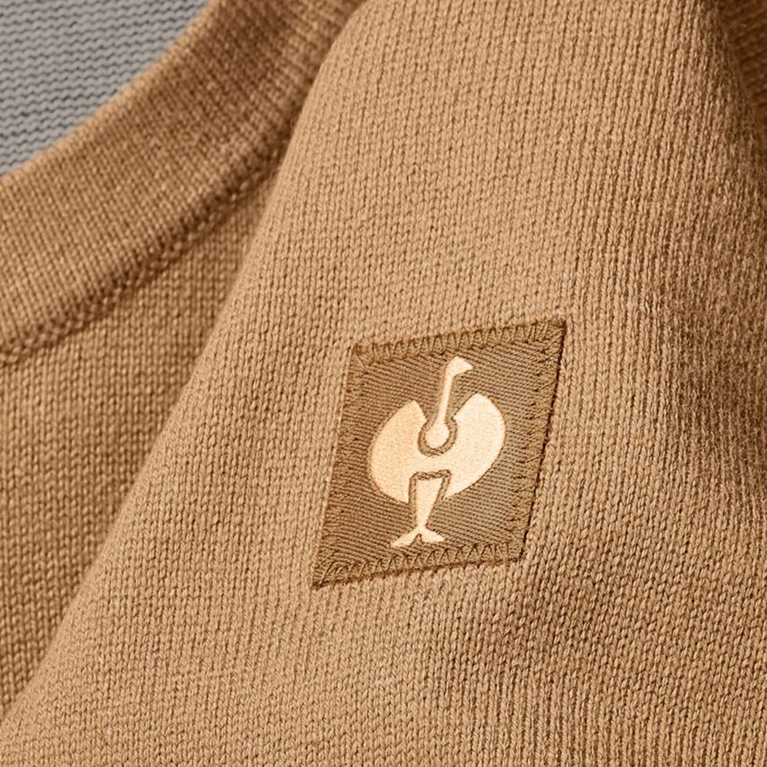 Tričká, pulóvre a košele: Úpletový sveter e.s.iconic + mandľovo hnedá 2