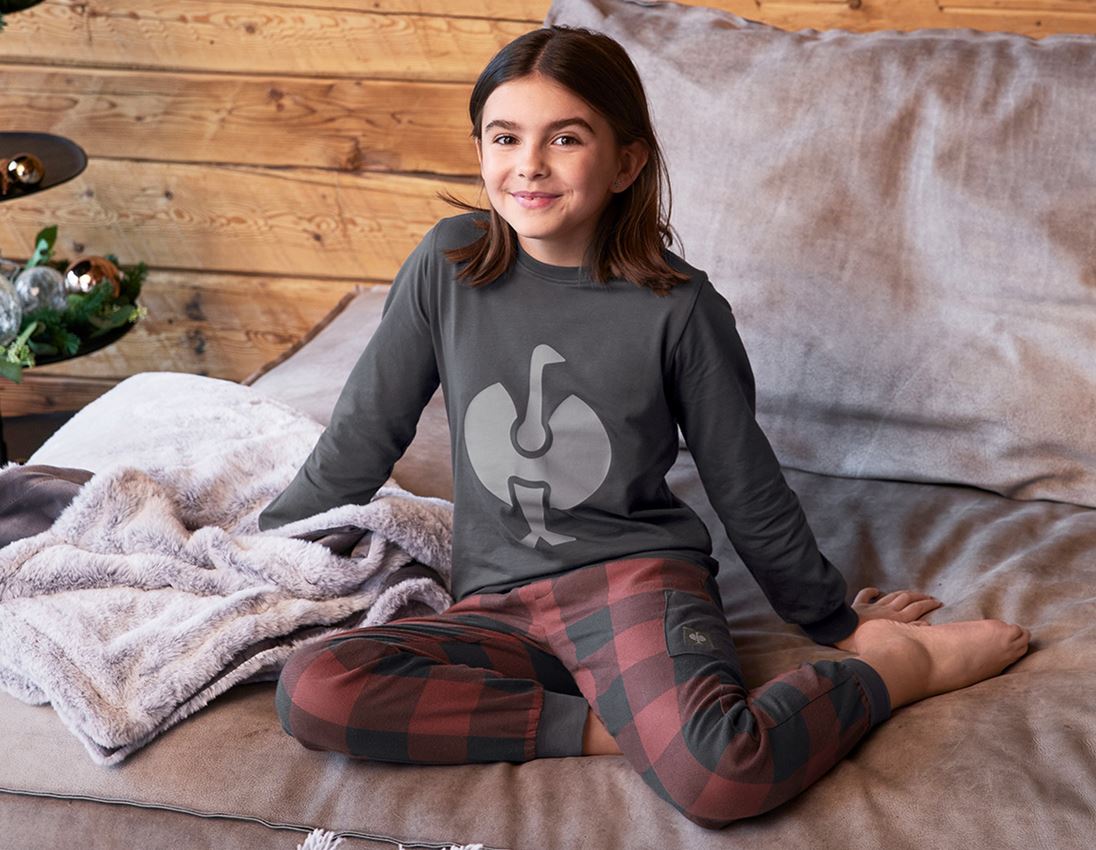 Doplnky: e.s. Pyžamo s dlhými rukávmi, detské + karbónová sivá