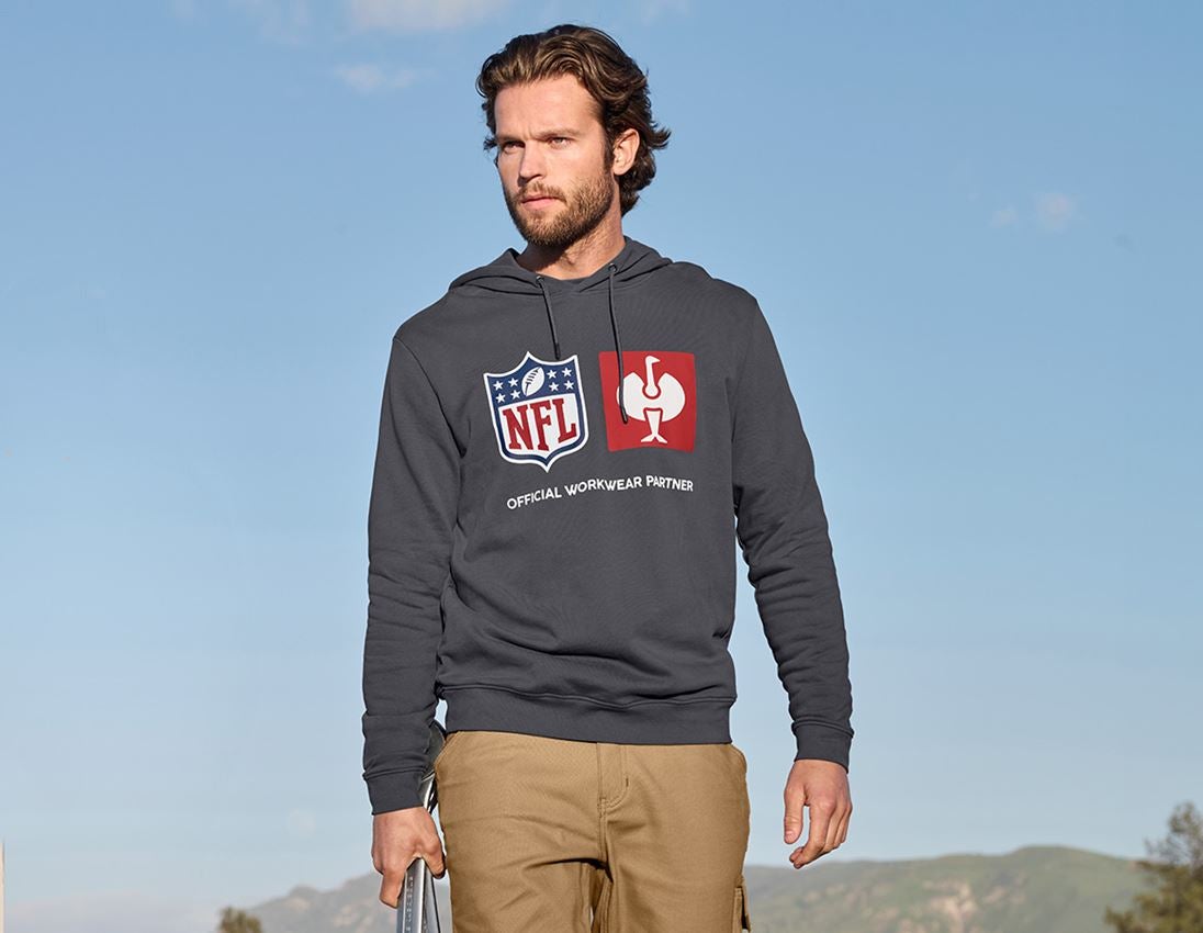 Spolupráce: NFL Hoodie cotton + karbónová sivá