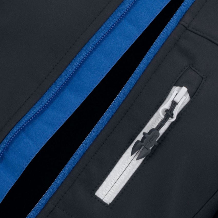 Bundy: Softshellová bunda e.s.motion 2020, detská + grafitová/enciánová modrá 2