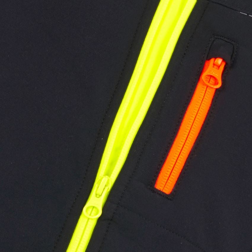 Témy: Softshellová bunda e.s.motion 2020, detská + čierna/výstražná žltá/výstražná oranžová 2