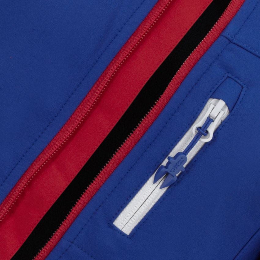 Bundy: Softshellová bunda e.s.motion 2020, detská + nevadzovo modrá/ohnivá červená 2