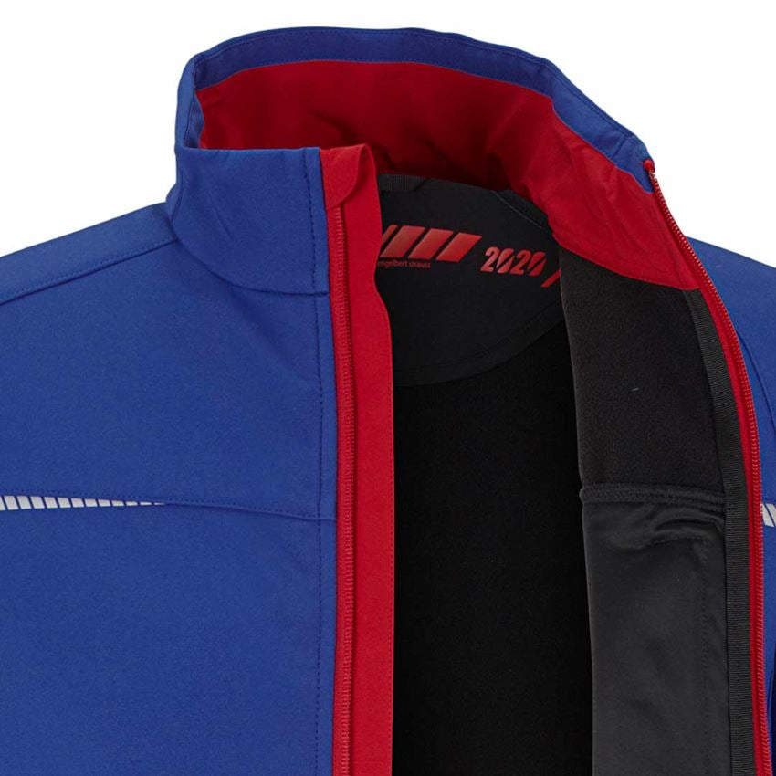 Pracovné bundy: Softshellová bunda e.s.motion 2020 + nevadzovo modrá/ohnivá červená 2