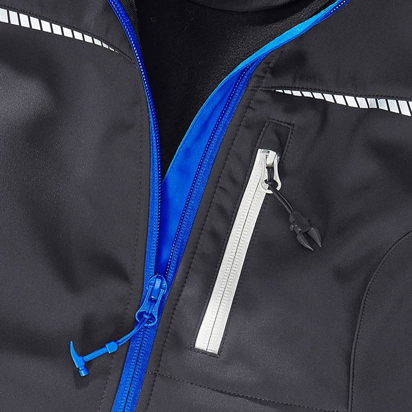 Pracovné bundy: Softshellová bunda e.s.motion 2020, dámska + grafitová/enciánová modrá 2