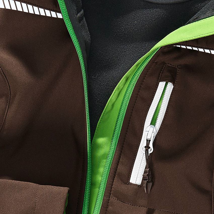Pracovné bundy: Softshellová bunda e.s.motion 2020, dámska + gaštanová/morská zelená 2