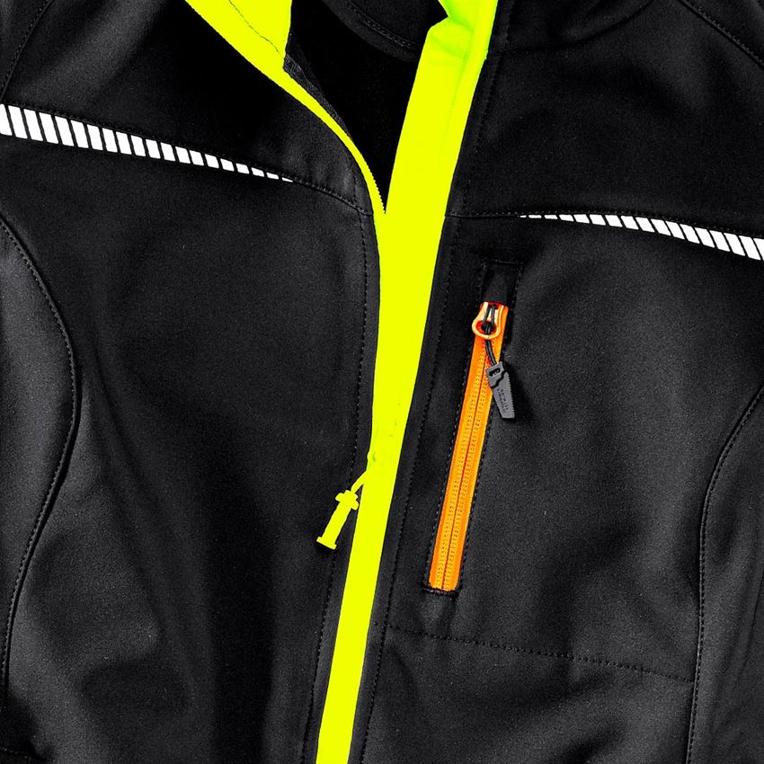 Témy: Softshellová bunda e.s.motion 2020, dámska + čierna/výstražná žltá/výstražná oranžová 2