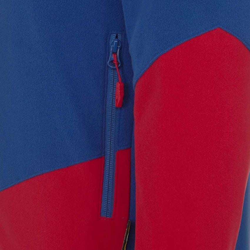 Inštalatér: Flísová bunda e.s.motion 2020 + nevadzovo modrá/ohnivá červená 2