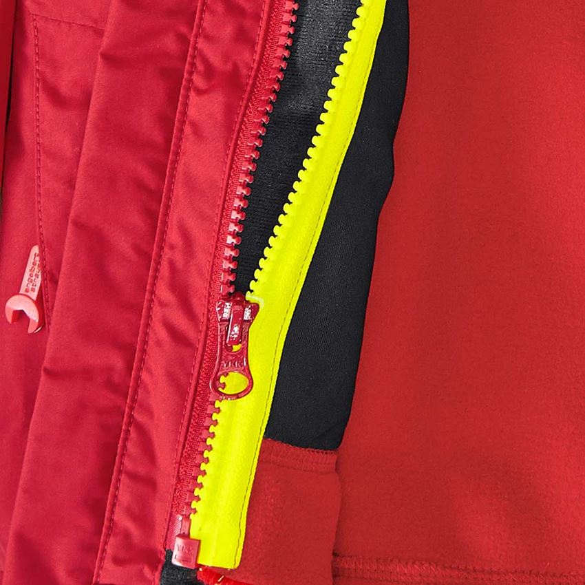 Bundy: Funkčná bunda 3 v 1 e.s.motion 2020, detská + ohnivá červená/výstražná žltá 2