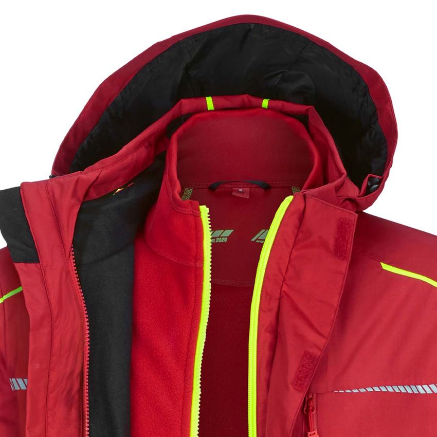 Studená: Funkčná bunda e.s.motion 2020, 3 v 1, pánska + ohnivá červená/výstražná žltá 2