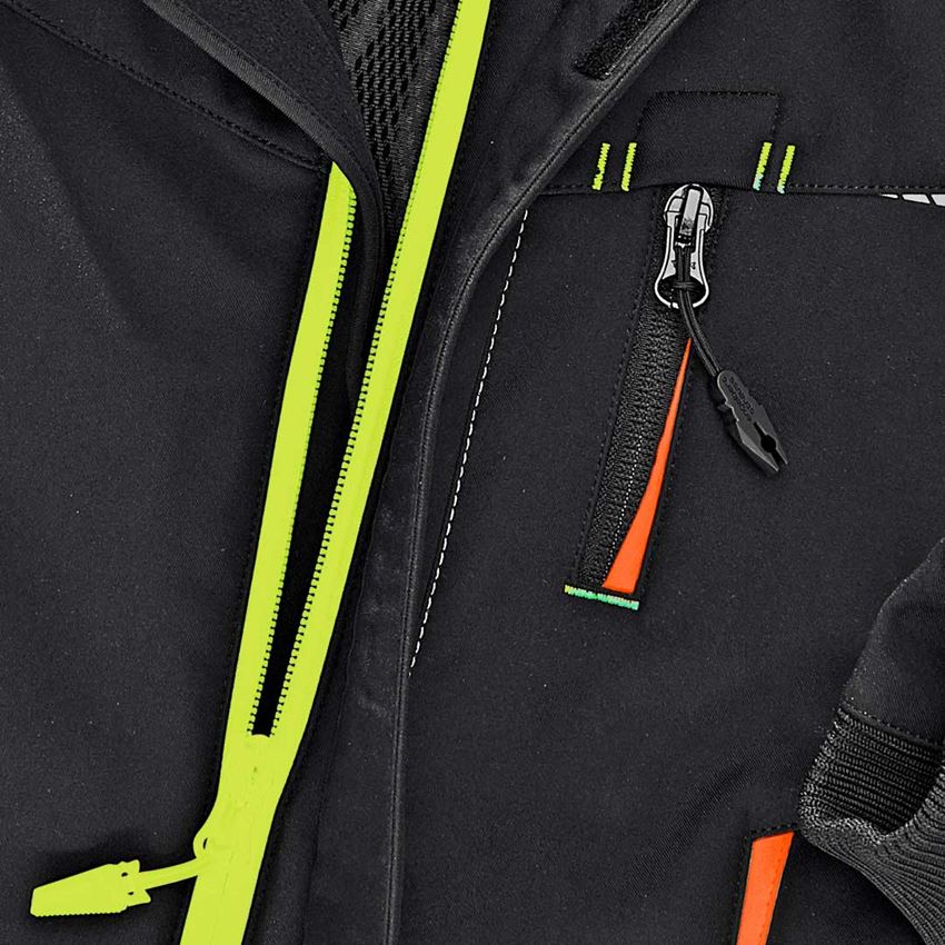 Studená: Zimná softshellová bunda e.s.motion 2020, detská + čierna/výstražná žltá/výstražná oranžová 2