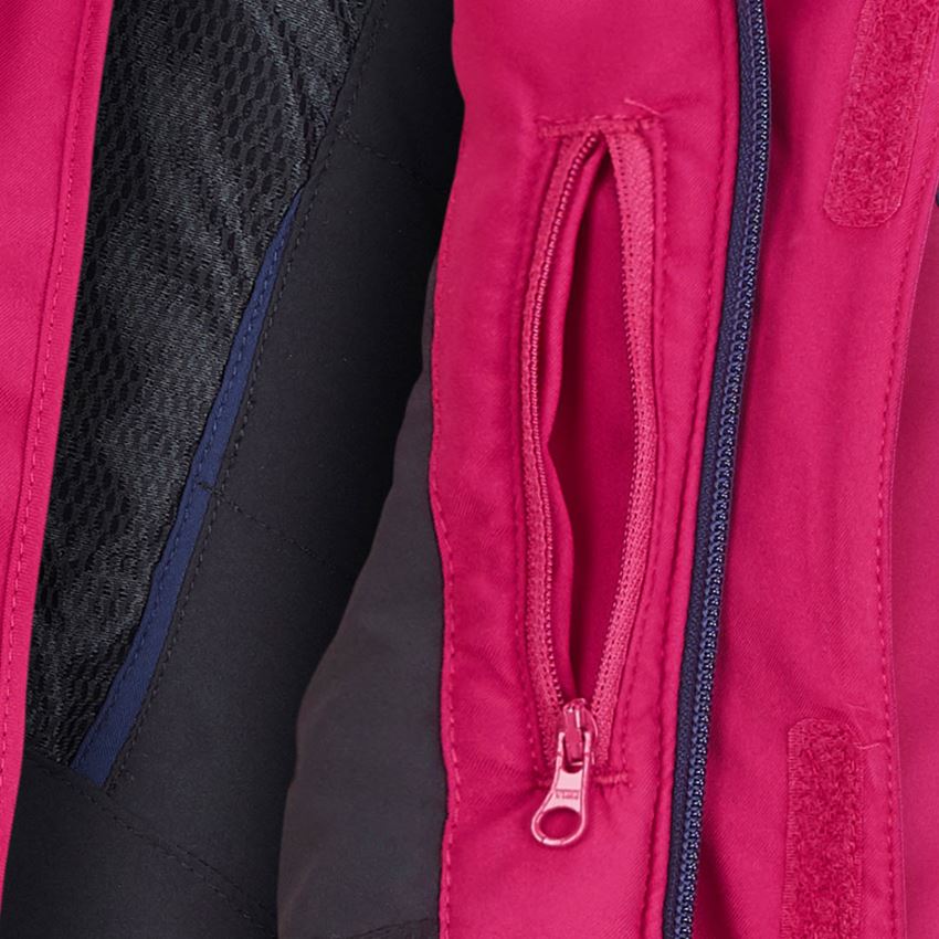 Bundy: Zimná softshellová bunda e.s.motion 2020, detská + bobuľová/tmavomodrá 2