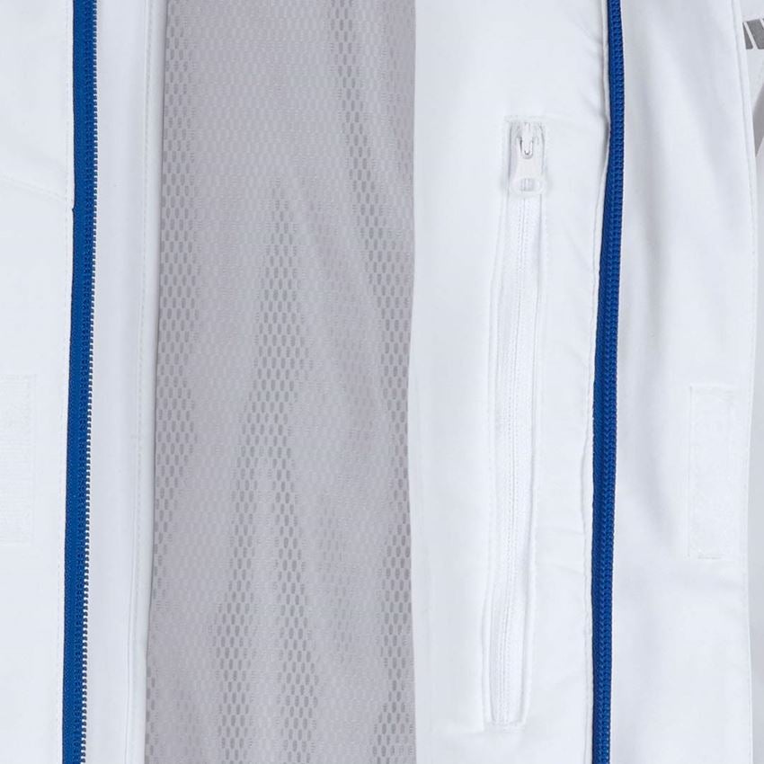 Pracovné bundy: Zimná softshellová bunda e.s.motion 2020, pánska + biela/enciánová modrá 2